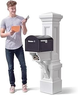 Amazon.com: X Large White Steel Mailbox Post Mailbox, Steel Mailbox, Cove Molding, Mailbox Post, Mounted Mailbox, Wooden Posts, Mail Post, Easy Install, Large White