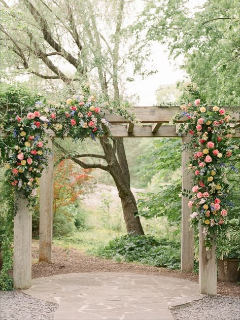 Pergola For Wedding Ceremony, Flowers On Pergola Wedding, Wedding Pergola Flowers, Floral Pergola, Pergola Wedding Decorations, Pergola Flowers, Arbour Wedding, Wisteria Arbor, Wedding Pergola