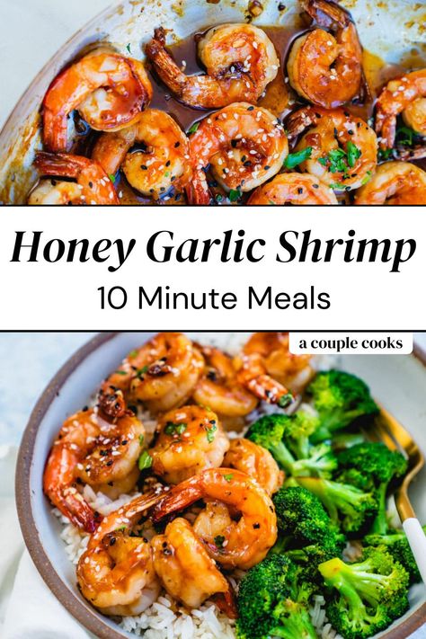 Shrimp Recipes Dinner, Honey Garlic Shrimp, Mediterranean Recipes Healthy, Mediterranean Diet Recipes Dinners, Dash Diet Recipes, A Couple Cooks, Easy Mediterranean Diet Recipes, Shrimp Dinner, Healthiest Seafood