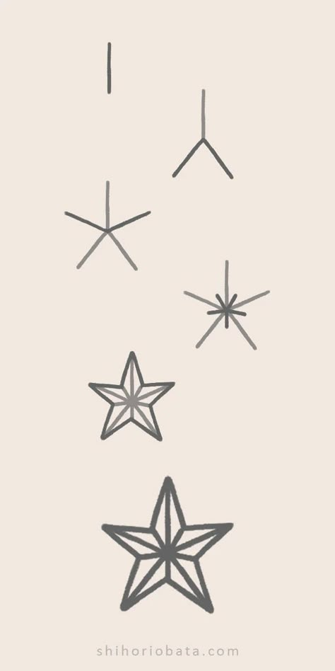 Star Paintings Easy, Christmas Star Drawing Simple, Star Sketch Simple, Star Journal Ideas, Moon And Stars Drawing Simple, Easy Drawing For Christmas, Star Drawing Tutorial, How To Draw A Star Easy, Snow Flakes Drawing Easy