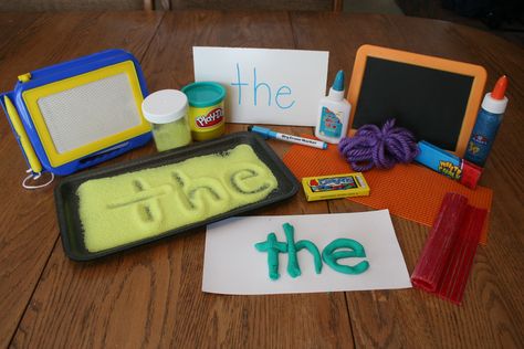 sight word practice Teach Sight Words, Multisensory Activities, Learning Sight Words, Teaching Sight Words, Sight Word Activities, Teaching Literacy, Kindergarten Literacy, Word Activities, Kindergarten Reading