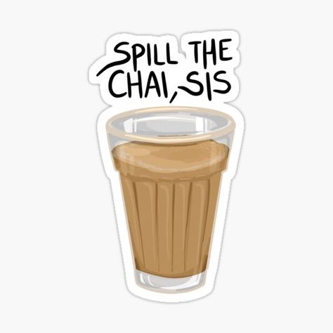 Samosa Quotes Funny, Simple Samosa Cartoon, Indian Aesthetic Stickers, Chai Stickers Printable, Desi Sticker, Punjabi Stickers, Chai Stickers, Tea Lover Sticker, Spiced Potatoes