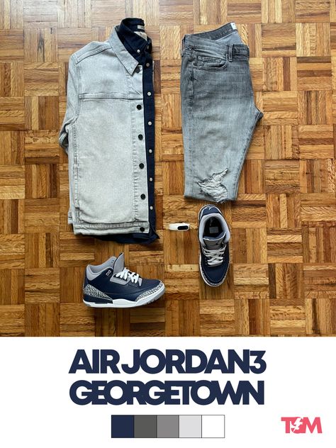 Jordan Nike Men Outfits Casual Urban SNKRS Jordan 3 Georgetown Outfit, Air Jordan 3 Outfit Men, Georgetown Outfit, Air Jordan 3 Outfit, Jordan 3 Outfit Men, Jordan 3 Georgetown, Nike Men Outfit, Men Outfits Casual, Jordan 3 Outfit