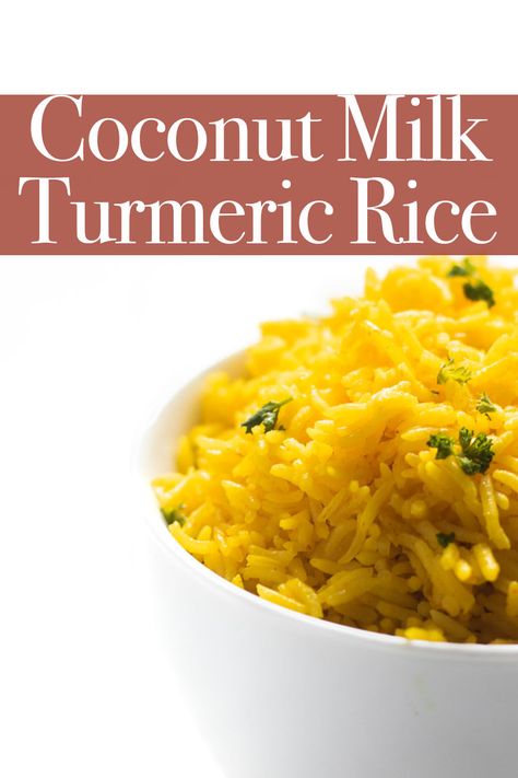 Turmeric Rice Recipe Rice Cooker, Tumeric Rice Recipe, Orange Rice Recipe, Coconut Turmeric Rice, Yummy Rice Dishes, Rice Turmeric, Turmeric Rice Recipe, Tumeric Rice, Coconut Milk Rice