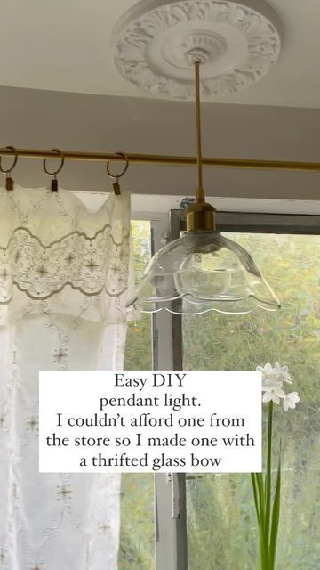 Diy Bowl Light Fixture, Pendant Light Hack, Diy Glass Pendant Light, Changing Light Fixtures Diy, Pendant Light Shades Replacement, Diy Glass Lamp Shade, Diy Pendent Light, Diy Pendant Light Shade, Diy Hanging Light Fixtures