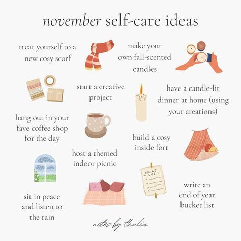 The 8 Pillars of Self-Care For Your Every Need | Notes by Thalia November Self Care, Monthly Quotes, Self Care Ideas, Writing Lists, Fall Scents, Self Care Activities, Organize Your Life, End Of Year, Simple Living