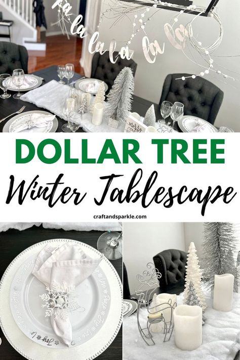 Snowman Dining Table Decor, Dollar Store Winter Centerpieces, Snowflake Christmas Table Decor, Winter Wonderland Christmas Table Setting, Winter Table Scapes Ideas, White Christmas Decorating Ideas Winter Wonderland Table Decorations Christmas, White Christmas Centerpieces Diy, Snowflake Centerpieces Dollar Stores, Winter Table Scapes Centerpieces