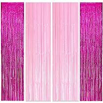 Pink Streamers, Pink Party Decor, Pink Princess Birthday, Foil Fringe Curtain, Mean Girls Party, Pink Birthday Decorations, Fringe Curtains, Barbie Theme Party, Pink Party Decorations