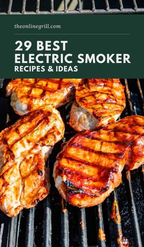 If you’re wondering here to start with your new electric smoker, we’ve got you covered. Electric cookers might not offer the pure barbecue power of charcoal or wood pellet smokers, but they can still churn out some seriously tender meats. Here are 29 of the best electric smoker recipes to quickly get you from BBQ newbie to seasoned pitmaster! #bbq #smoking #barbecue #recipes Electric Smoker Recipes, Best Electric Smoker, Pork Rib Roast, Curing Meat, Smoker Recipes Electric, Perfect Pork Chops, Smoked Pork Chops, Bbq Pork Recipes, Smoked Recipes