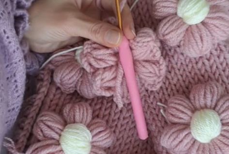 Learn How to Crochet a Flower Cardigan Crochet A Flower, Butterfly Tutorial, Flower Cardigan, Blanket Design, Crochet Butterfly, Bobble Stitch, Crochet Rose, Bead Stitching, Crochet Instructions