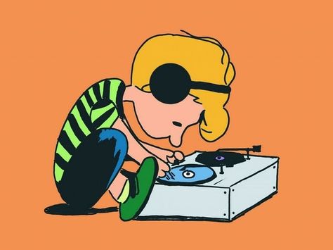 DJ Schroeder Listening To Vinyl, Peanuts Comic Strip, Music Drawings, Music Help, Peanuts Gang, Record Player, Listening To Music, Music Art, Art Digital