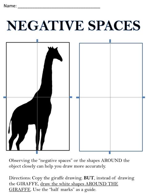 Drawing Lesson: Negative Spaces Negative Space Art Lesson, Negative Space Drawing, Teenage Art, Graphic Design Activities, Drawing Worksheets, Space Art Projects, Space Lessons, Negative Space Art, Art Classroom Management