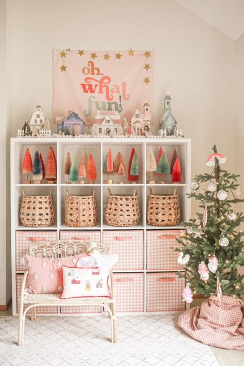 Christmas Playroom Tour 2021! Christmas Playroom, Pink Christmas Bedroom, Christmas Kids Room, Kylie Bedroom, Angry Elf, Violet Room, Happiest Season, Disneyland Birthday, Christmas Home Decor Ideas