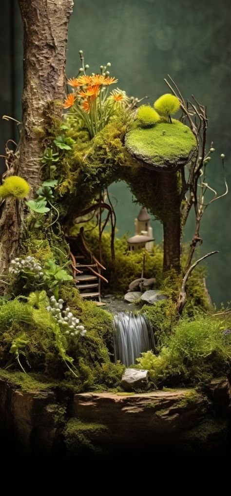 Wallpaper with cozy tiny organic garden #aigenerated #tinygarden #eco #green #garden #crafted #handmade #moss Moss Background, Moss Wallpaper, Tiny Garden, Eco Green, Castles Interior, Organic Garden, Green Garden, Cellphone Wallpaper, Organic Gardening