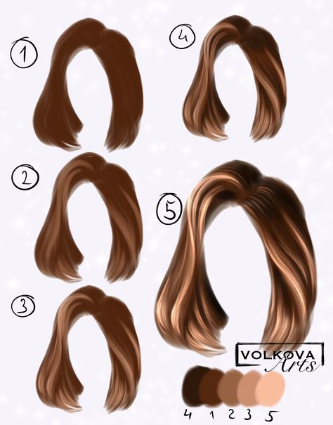 How To Draw Hair Procreate, Digital Hair Drawing, Hair Digital Art Tutorial, Digital Art Hair Tutorial, Digital Art Tutorial Beginner, Painting Hair, Procreate Ipad Art, Digital Art Beginner, Drawing Style