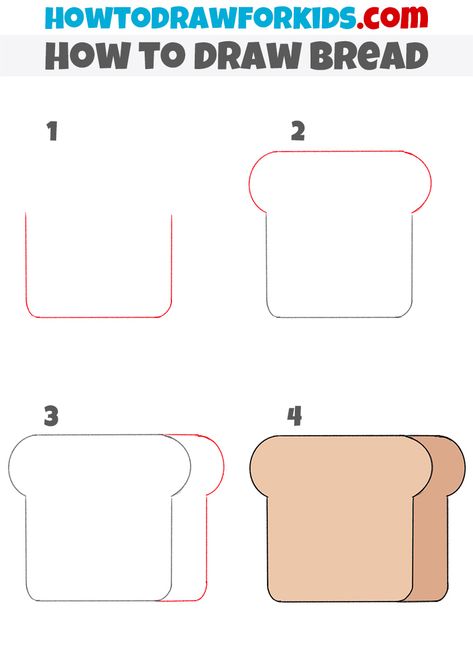 how to draw bread step by step How To Draw Bread, Bread Drawing Simple, Bread Drawing, Draw Food, Procreate Ipad Tutorials, Easy Drawing Tutorial, Digimon Digital Monsters, Drawing Tutorials For Kids, Coloring Supplies