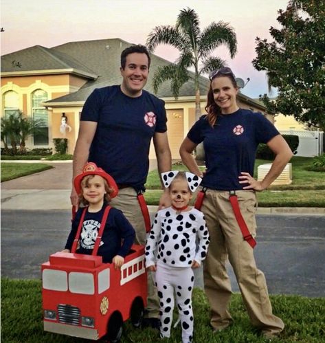 Fire Hydrant Halloween Costume, Firetruck Family Costume, Firefighter Family Costume Ideas, Group Firefighter Costume, Fire Truck Family Costume, Fire Department Crafts For Preschool, Firetruck Halloween Costume, Fire Family Costume, Fireman Family Halloween Costumes