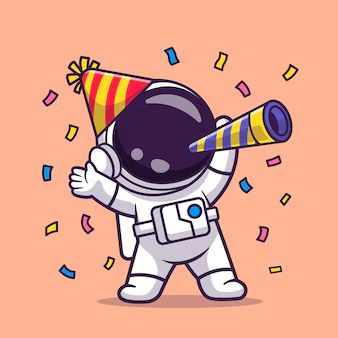 Astronaut Drawing, Wallpaper Galaxy, Astronaut Cartoon, Science Icons, Astronaut Birthday, Cute Astronaut, Celebrate Birthday, Party Cartoon, Moon Icon