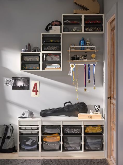 TROFAST Kids Storage System - IKEA CA Ikea Box Shelf Cubes, Ikea Box Shelves, Trofast Wall Storage, Ikea Box, Ikea Malaysia, Interactive Spaces, Kids Storage Furniture, Ikea Boxes, Room Ideas Inspiration