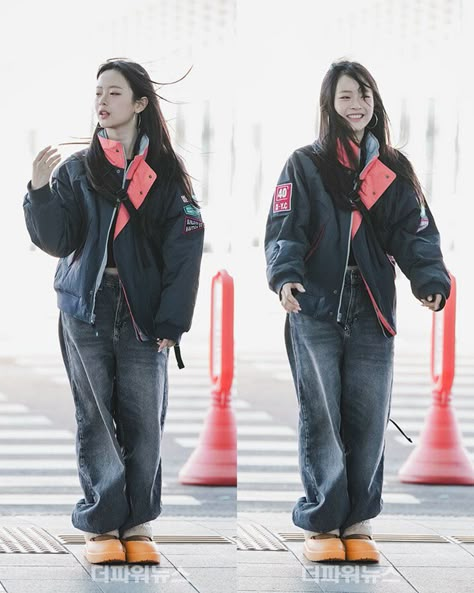 Airport Fashion Kpop, New Jeans Style, Jacket Outfit, Airport Style, Airport Outfit, Outfits Casual, Kpop Fashion, Style Outfits, Aesthetic Fashion