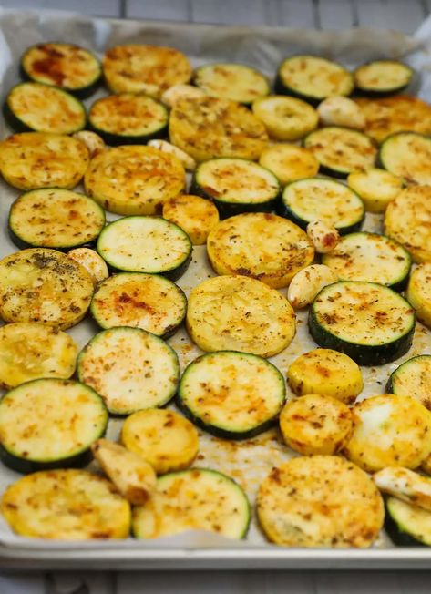 Oven Roasted Zucchini And Squash - Healthier Steps Roasted Zucchini And Yellow Squash Oven, Bake Squash And Zucchini Oven, Squash In Oven Recipe, Toaster Oven Zucchini, Zucchini Recipes Oven Roasted, Roasting Zucchini And Squash, Cooking Zucchini In Oven, Squash Baked Recipes, Zuchini And Squash Baking Recipes