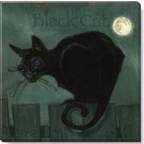 Darren Gygi, Halloween Art Prints, Affordable Artwork, Black Cat Art, Black Cat Halloween, Giclee Art, Giclee Art Print, Halloween Art, Cat Art