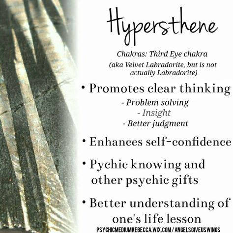 Hypersthene crystal meaning Crystal Magick, Crystal Healing Chart, Crystal Uses, Gemstone Properties, Crystals Healing Properties, Crystals Healing, Gemstone Meanings, Crystal Therapy, Crystal Healing Stones