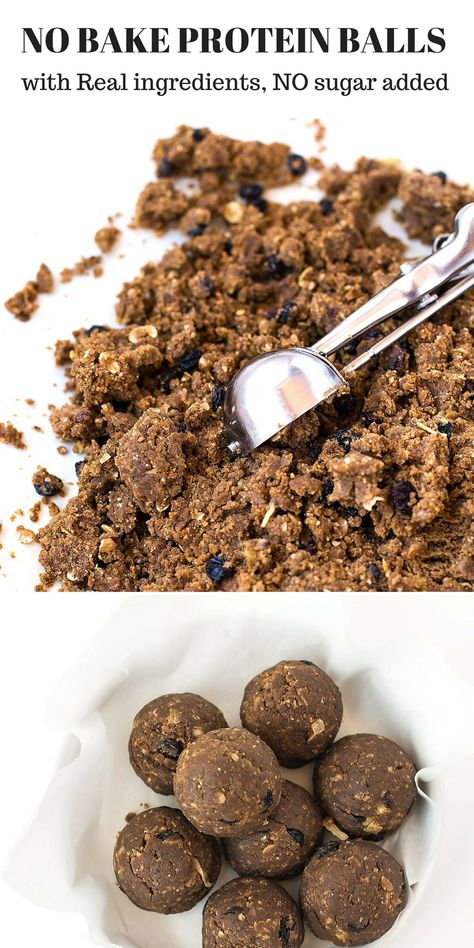 NO BAKE PROTEIN BALLS with Real Ingredients, No Sugar Added. Pre/Post Workout Snack, High Fiber and High Protein Food. Low Carb Diet Friendly Food #a2milk #IC #ad No Bake Protein Balls, Food Low Carb, High Protein Food, Pre Post Workout, Fiber Snacks, Healthy Protein Snacks, Protein Food, Protein Treats, Protein Bites