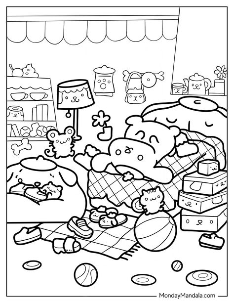 Chibi Coloring Pages, Hello Kitty Colouring Pages, Shark Coloring Pages, Kitty Coloring, Hello Kitty Coloring, Detailed Coloring Pages, Coloring Page Ideas, Hello Kitty Drawing, Coloring Pages Printable