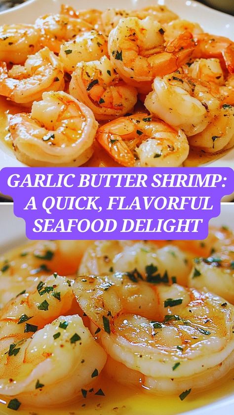 Quick and easy garlic butter shrimp that’s bursting with flavor! Juicy shrimp cooked in a rich, garlicky butter sauce with a touch of lemon and fresh parsley. Perfect for weeknight dinners, this 20-minute dish pairs wonderfully with pasta, rice, or crusty bread. A simple, delicious seafood recipe that’s sure to be a crowd-pleaser! Fast Shrimp Recipes Dinners, Frozen Cooked Shrimp Recipes Easy, Recipes Using Cooked Shrimp, Baked Shrimp Recipes Oven, Garlic Butter Shrimp Recipes, Pre Cooked Shrimp Recipes, Peeled Shrimp Recipes, Simple Shrimp Recipes, Shrimp Dishes Recipes