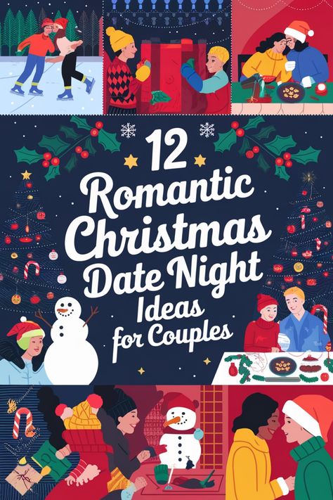 Looking to plan a cozy and romantic Christmas date night for you and your significant other? Explore these 12 enchanting ideas that will make this holiday season extra special. From watching classic Christmas movies by the fireplace to taking a festive carriage ride through twinkling lights, there's something for every couple to enjoy together. Create lasting memories with a romantic dinner under the stars or cozy up for a hot cocoa tasting night. Fancy At Home Date Night, Date Night Baskets Couples, December Date Night Ideas, Romantic Christmas Ideas Couple, Christmas Dates At Home, Christmas Eve Date Night, Church Couples Night Ideas, Christmas At Home Date Night, Intimate Date Ideas