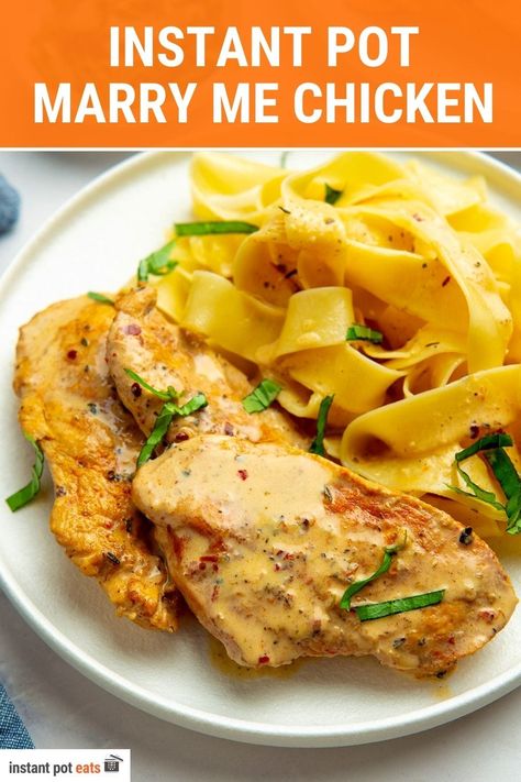 This Instant Pot Marry Me Chicken recipe is a mouthwatering dish featuring tender, seasoned chicken breasts smothered in a luscious creamy sun-dried tomato and Parmesan sauce. It's a quick and easy recipe that'll make you fall in love with your Instant Pot all over again! Marry Me Chicken Recipe Instant Pot, Marry Me Chicken Instant Pot, Instant Pot Marry Me Chicken, Chicken Breast Instant Pot, Healthy Side Recipes, Instant Pot Chicken Breast, Chicken Instant Pot, Instapot Meals, Marry Me Chicken Recipe