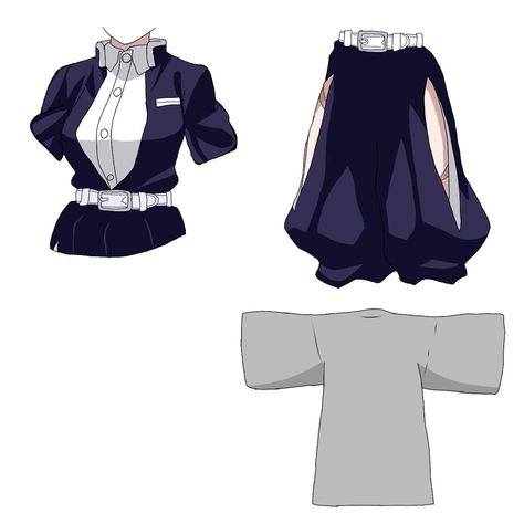 Demon Slayer Clothes Oc, Demon Slayer Uniform Female Reference, Demon Slayer Clothes Design Oc, Kny Uniform Base, Muichiro Uniform, Kny Outfit Ideas, Demon Slayer Oc Uniform, Kny Oc Outfit, Demon Slayer Clothes Design