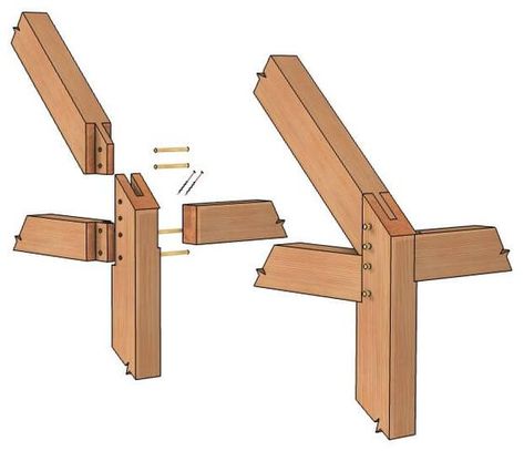 Wood Construction Detail, Timber Structure Detail, Wood Structure Detail, Timber Construction Detail, Wood Details Architecture, Eave Detail, Japanese Wood Joints, Timber Frame Joints, Timber Frame Construction Detail