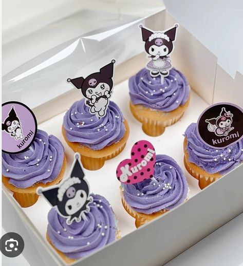 Kuromi Cupcake, Kuromi Party Ideas, Birthday Kuromi, Kuromi Birthday Party, Kuromi Cake, Kuromi Core, Kuromi Party, Kuromi Room, Kuromi Theme