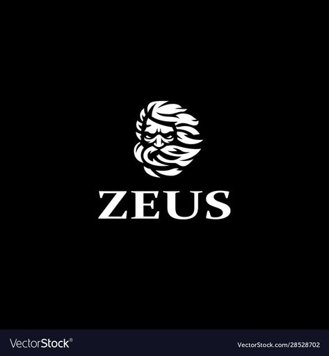 Zeus Logo, Logo Design Inspiration Sports, Greek God Zeus, Beard Vector, Zeus Greek, God Logo, God Zeus, Clever Logo Design, Logo Face