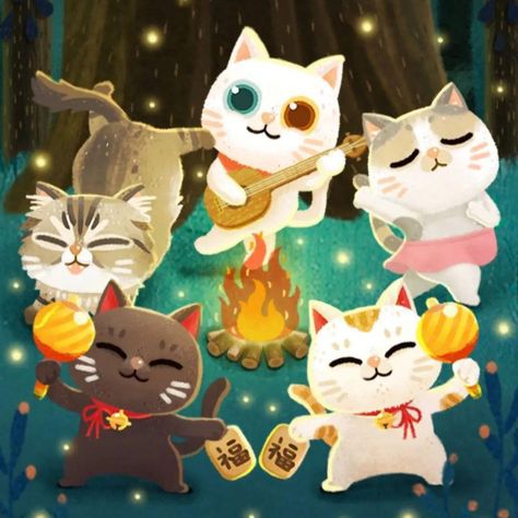 Secret Cat Forest, Forest Games, Cats Illustration, Forest Animals, Animal Gifs, Forest, Wall, Animals, Quick Saves