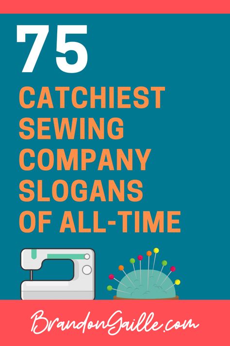 We have compiled a list of some of the catchiest sewing company slogans and tag lines ever thought up. Tag Lines For Business, Tag Lines For Clothing Business, Sewing Slogans, Slogan Clothes, Company Taglines, Clothing Line Names, Catchy Taglines, Sewing Business Logo, Tailor Logo