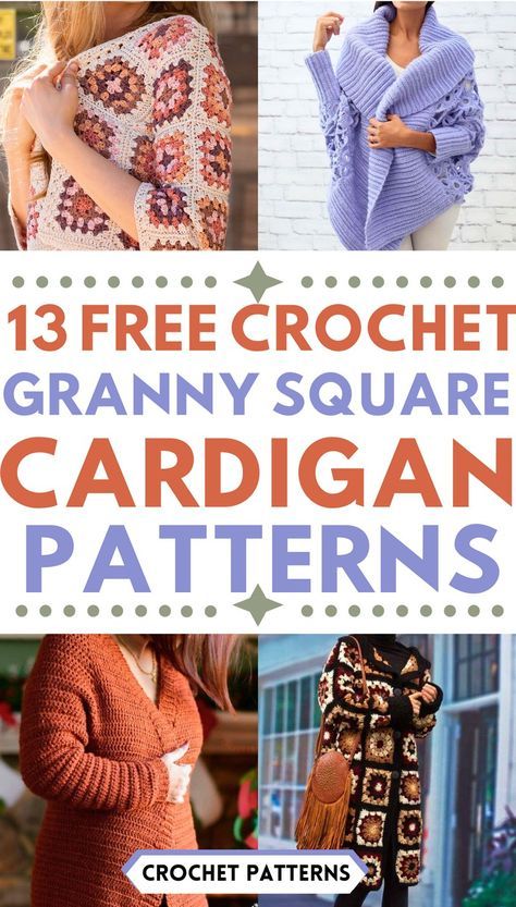 Free Crochet Granny Square Cardigan Patterns Free Granny Square Cardigan Pattern, Crochet Cardigans For Women Free Pattern, Granny Square Vest Pattern Free, Granny Square Crochet Cardigan Pattern, Granny Square Cardigan Pattern Free, Crochet Granny Square Cardigan Pattern, Beginner Crochet Cardigan, Blanket Cardigan Pattern, Granny Square Cardigan Pattern