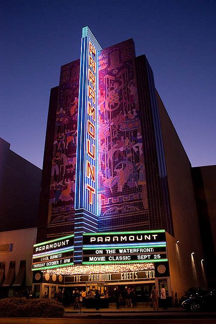 Paramount Theater sign 60s Movie Theater, Theater Sign, Neon Lettering, Theatre Sign, Paramount Theater, Vintage Theatre, A Night At The Opera, Sazerac, Vintage Neon Signs