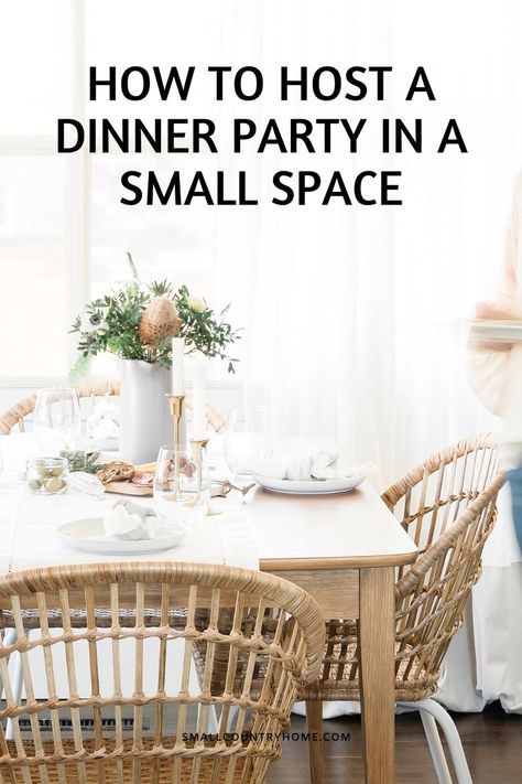 how to host a dinner party in a small space Dinner Party Buffet Table, Friends Dinner Party, Dinner Party Buffet, Home Dinner Party, Small Apartment Inspiration, Host A Dinner Party, Party Buffet Table, Dinner Party Ideas, Small Country Homes