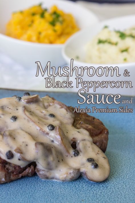 Mushroom Pepper Sauce, Mushroom Peppercorn Sauce For Steak, Peppercorn Cream Sauce, Peppercorn Sauce For Steak, Steak Sauces, Fancy Meals, Pork Sauce, Squash Risotto, Riced Cauliflower