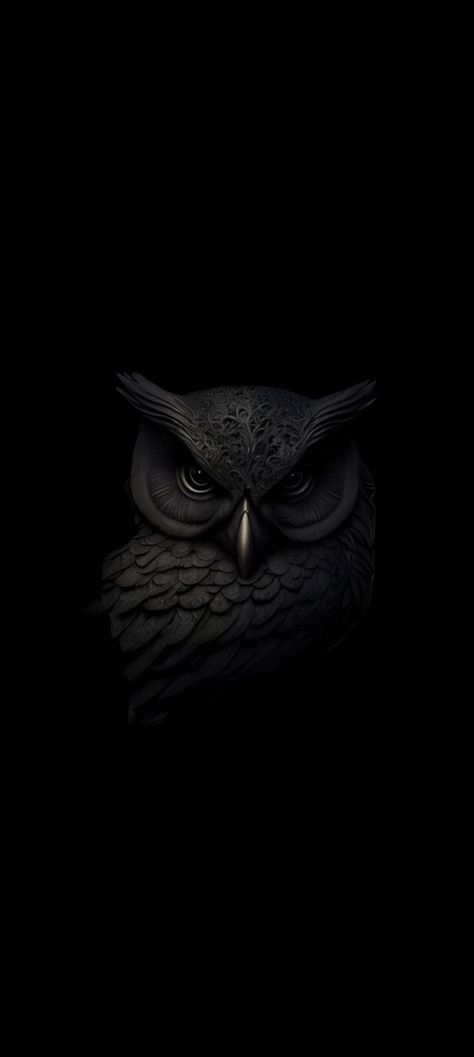 Black Owl Wallpaper, Dark Crazy Wallpaper, Owl Wallpaper Dark, Owl Iphone Wallpaper, Dark Homescreen Wallpaper, Owl Wallpaper Iphone, Angel Sculpture Art, Bild Gold, Deer Wallpaper