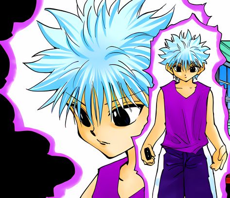 Killua Manga Colored, Hxh Matching Pfp, Killua Manga, Anime Basket, Bleach Drawing, Manga Colored, Colored Manga, Manga Pfp, Batman Artwork