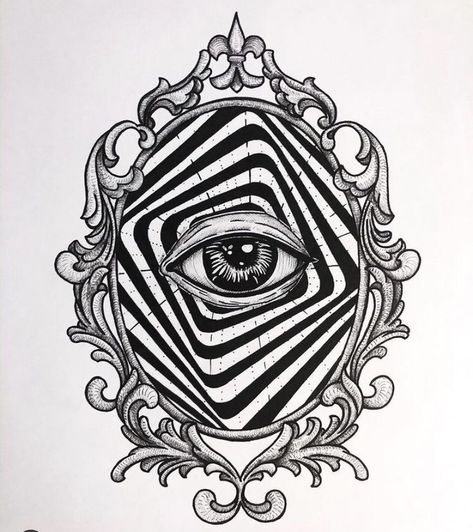 Eye Art Tattoo, Acab Tattoo, Art Tattoo Flash, Mirror Tattoos, Drawing Tattoo, Gothic Tattoo, Dark Art Tattoo, Tattoo Style Drawings, Tattoo Portfolio