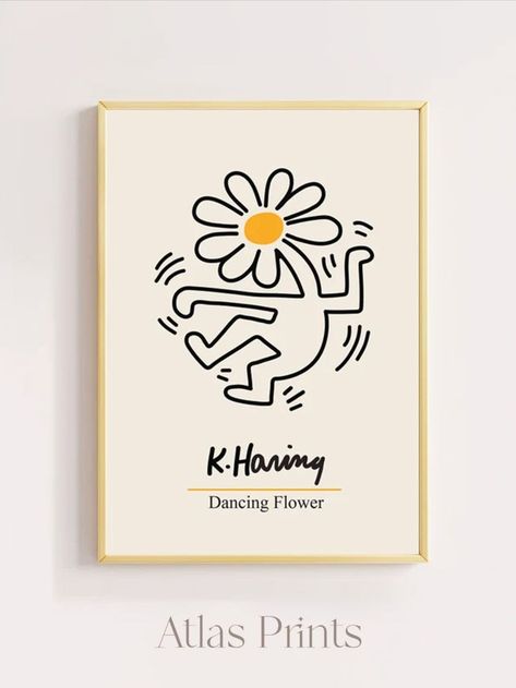 Keith Haring Flower printable art | Exhibition Poster | Keith Haring Poster Print | Pop Art Poster Keith Haring Dancing Flower, Keith Haring Flower, Keith Haring Dancing, Keith Haring Poster, Poster Exhibition, Art Exhibition Posters, Pop Art Posters, Flower Printable, Keith Haring