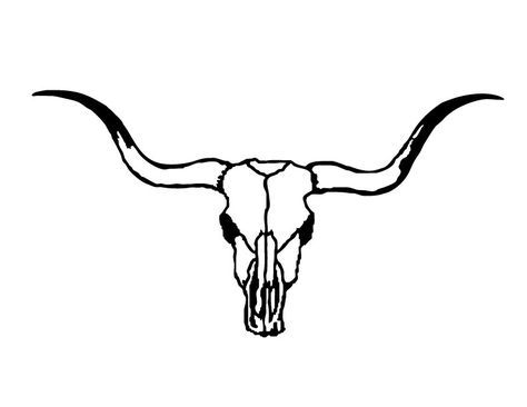 steer skull template | Can't find the perfect clip-art? Mule Deer Skull Tattoo, Katy Aesthetic, Longhorn Drawing, Longhorn Skull Drawing, Western Ornaments, Skull Outline, Longhorn Tattoo, Skull Template, Bull Skull Tattoos