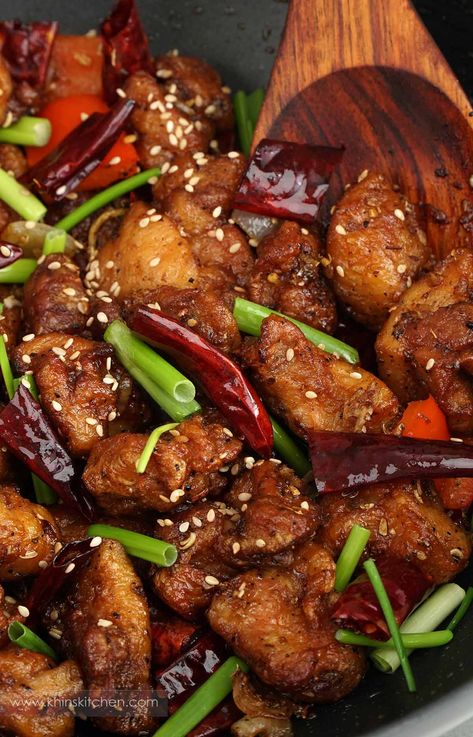 Szechuan Chicken Sichuan Recipes Chicken, Scezhwan Chicken, Sezuan Chicken, Szchechuan Chicken, Szchechuan Chicken Recipe, Szechuan Chicken Recipe, Wok Meals, Mongolian Food, Schezwan Chicken