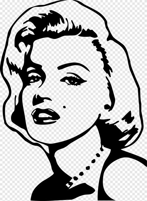 Pop Art Black And White, Monroe Drawing, Drawing Outlines, Marilyn Monroe Drawing, Marilyn Monroe Pop Art, Free Wall Art, Pop Art Drawing, Drawing Stencils, Elephant Drawing