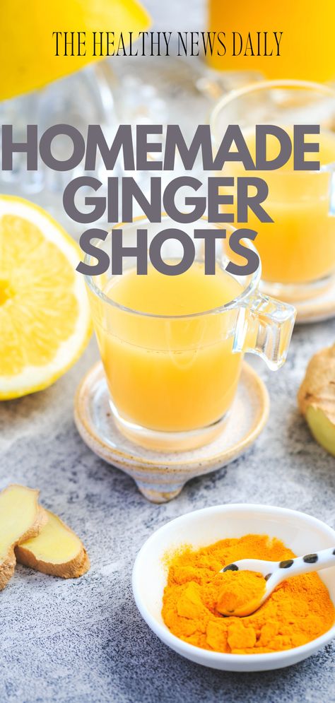 THIS POST INCLUDES A HOMEMADE GINGER SHOTS RECIPE AND THE BEST INGREDIENTS TO USE. Ginger Shots With Coconut Water, How To Make Ginger Shots At Home, Ginger Tumeric Shots Without Juicer, Ginger Shot Recipe For Gut Health, Ginger Tumeric Shot Benefits, Ginger Cayenne Shots, Gingershots Recipe Healthy, Morning Ginger Shot Recipe, Pineapple Ginger Shots